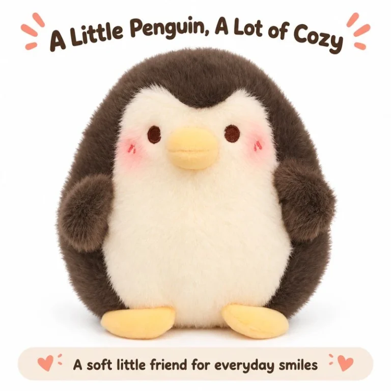 Brown Cream Belly Penguin Plush