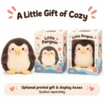 Brown Cream Belly Penguin Plush — optional packaging concept; final artwork, fit and quotation require confirmation.