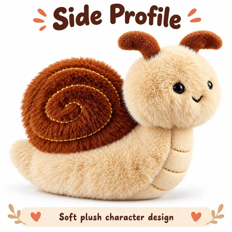 Brown Shell Snail Plush Toy — additional angle concept.