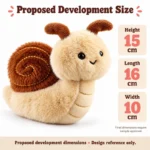 Brown Shell Snail Plush Toy — proposed size reference; dimensions require sample confirmation.