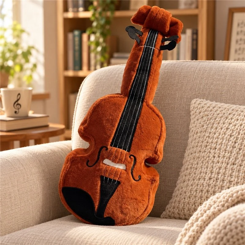 Illustrative application scene featuring brown violin plush; setting is a concept.