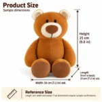 Caramel Brown Bear Plush — proposed size reference; dimensions require sample confirmation.