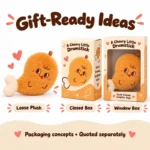 Chicken Drumstick Plush Charm — optional packaging concept; final artwork, fit and quotation require confirmation.