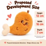 Chicken Drumstick Plush Charm — proposed size reference; dimensions require sample confirmation.