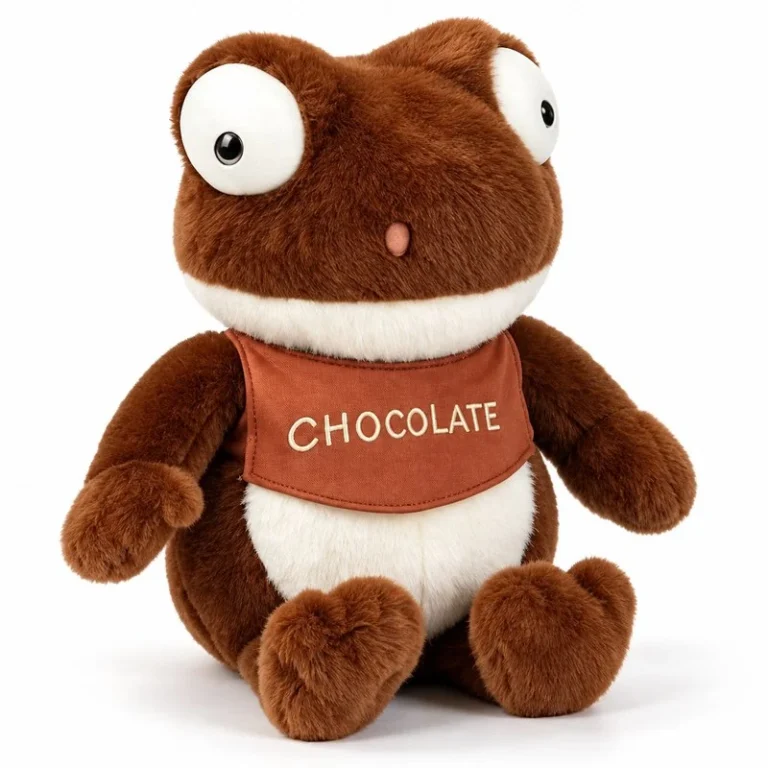 Chocolate Bib Brown Frog Plush
