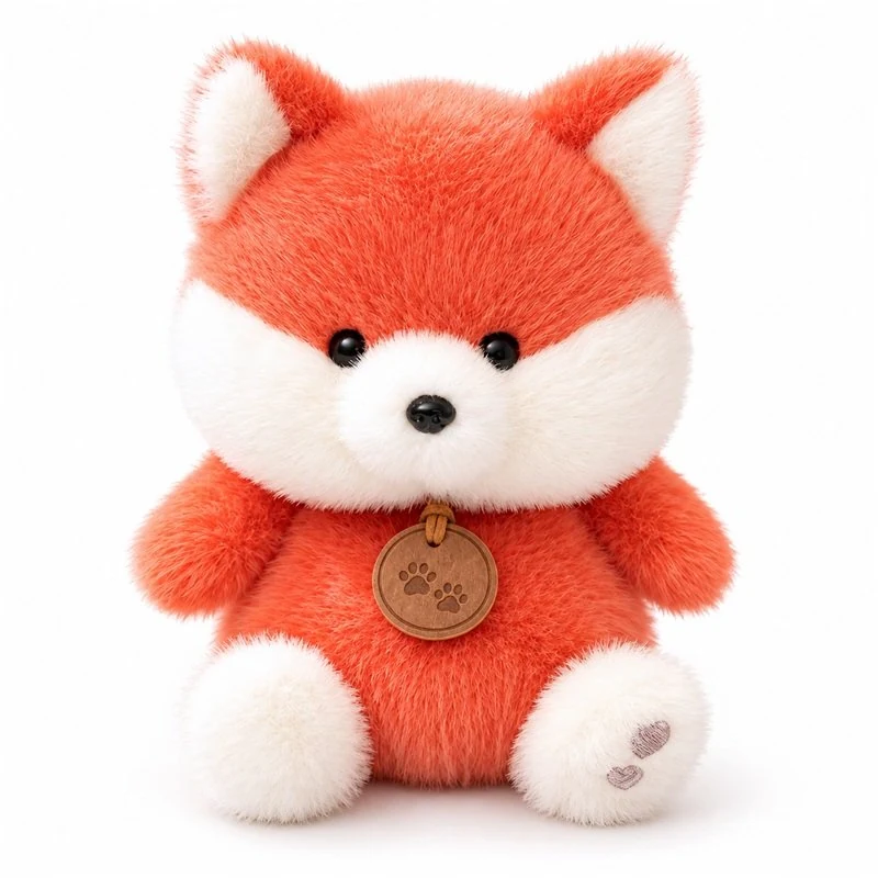 Fluffy Coral Fox Plush