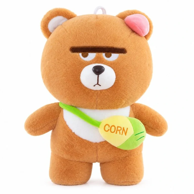 Corn Bag Grumpy Brown Bear Plush