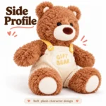 Cream Overalls Brown Teddy Bear Plush — additional angle concept.