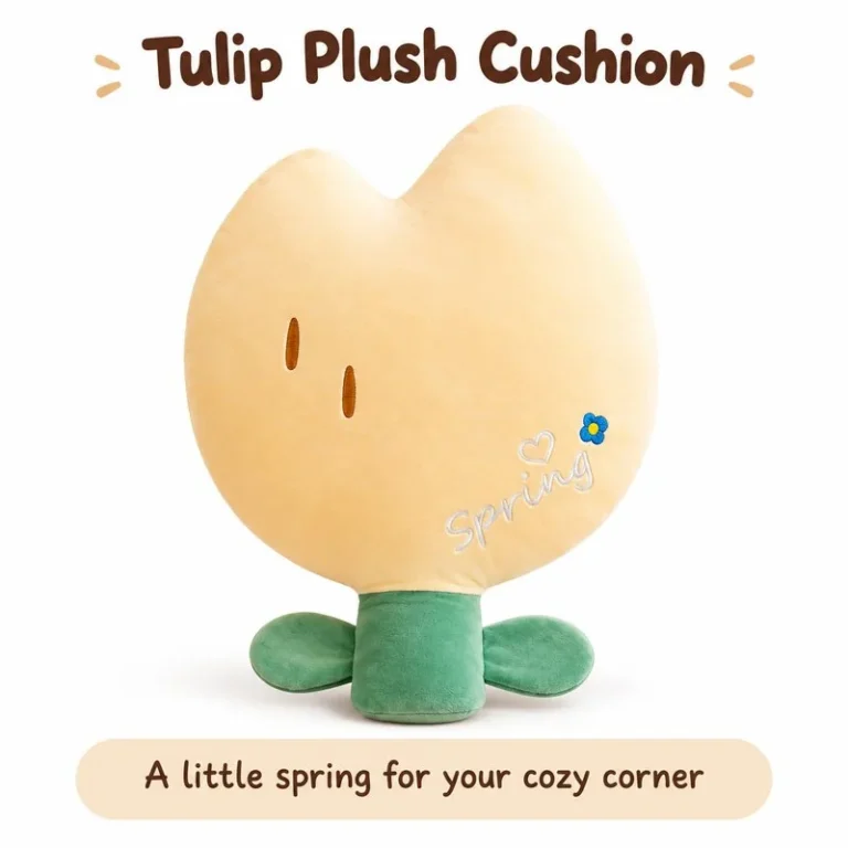 Cream Tulip Plush Cushion