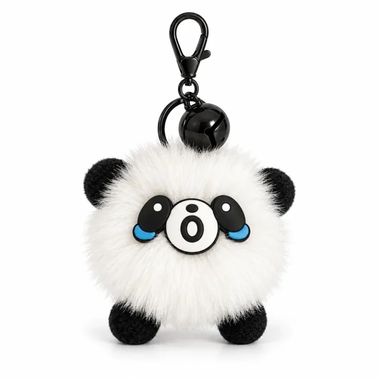 Crying Panda Pompom Keychain
