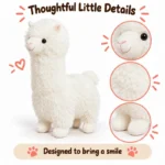 Curly White Alpaca Plush — construction and surface detail concept.