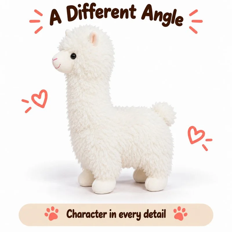 Curly White Alpaca Plush — additional angle concept.
