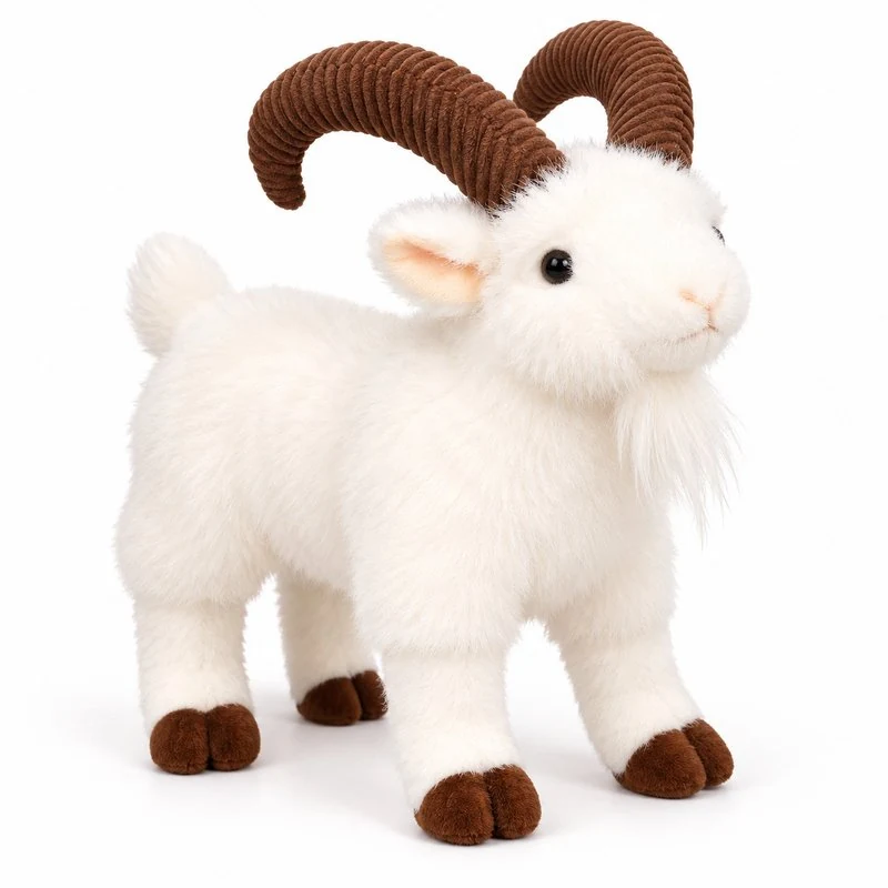 Curved Horn Goat Plush — plush design concept