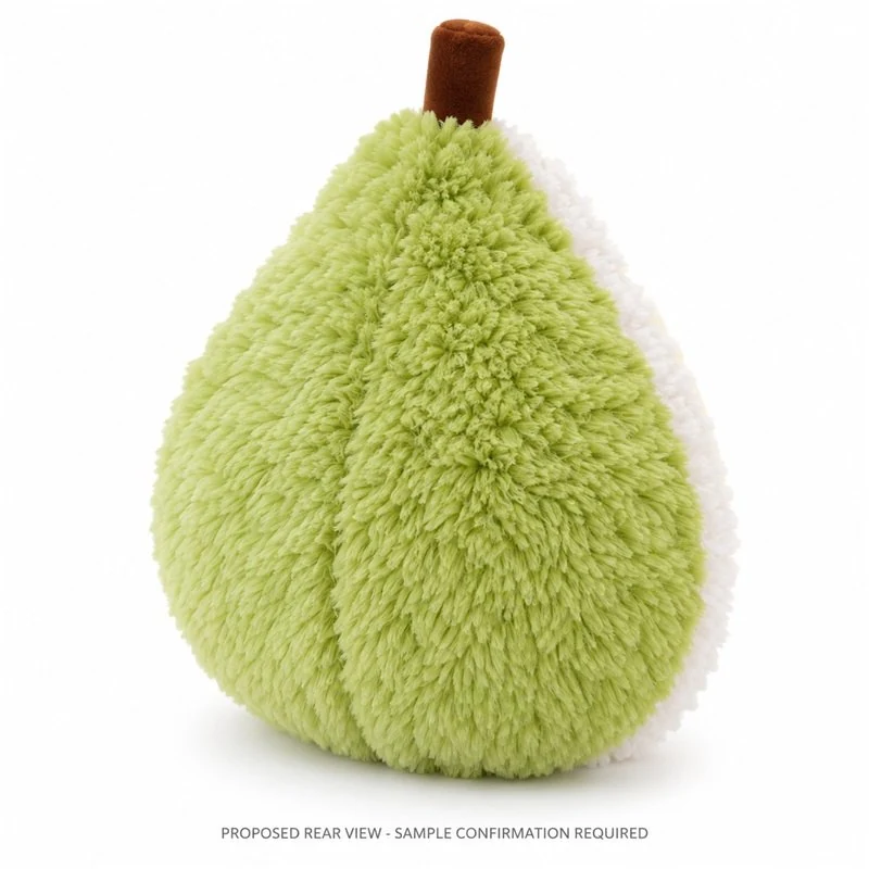 Yellow Segment Fruit Plush Cushion — reverse construction concept.