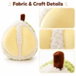 Yellow Segment Fruit Plush Cushion — construction and surface detail concept.