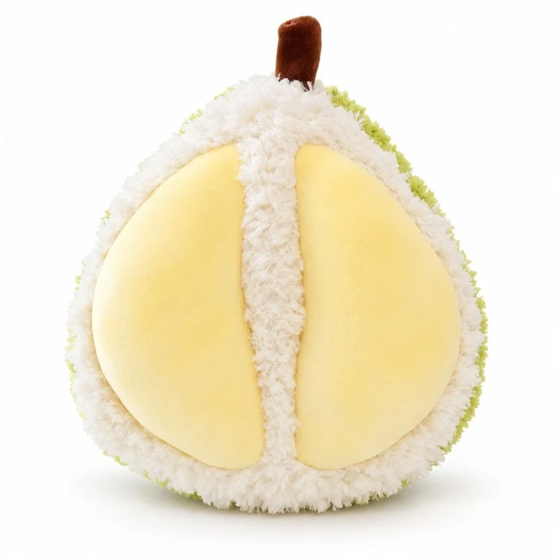 Yellow Segment Fruit Plush Cushion; AI concept reference, final sample and specifications to be confirmed.
