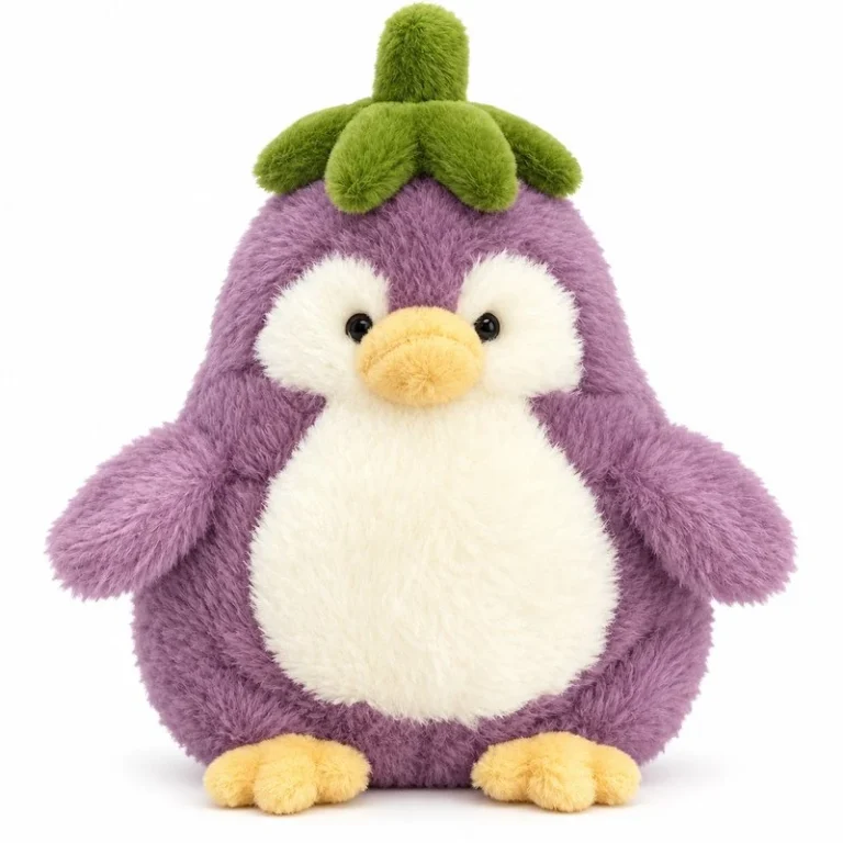 Eggplant Costume Penguin Plush