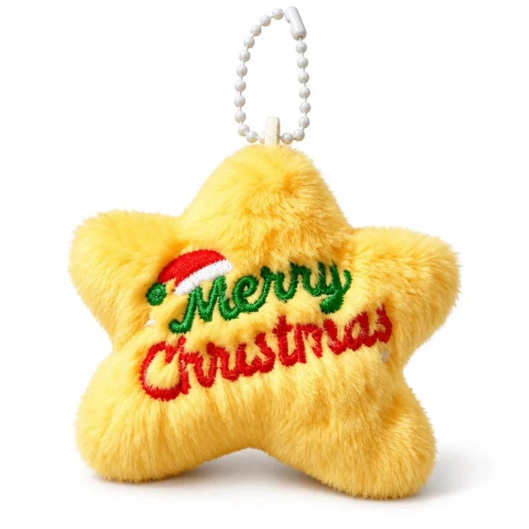 Embroidered Christmas Star Plush Charm
