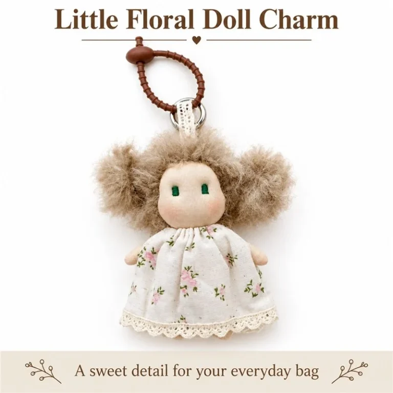 Floral Dress Cloth Doll Keychain