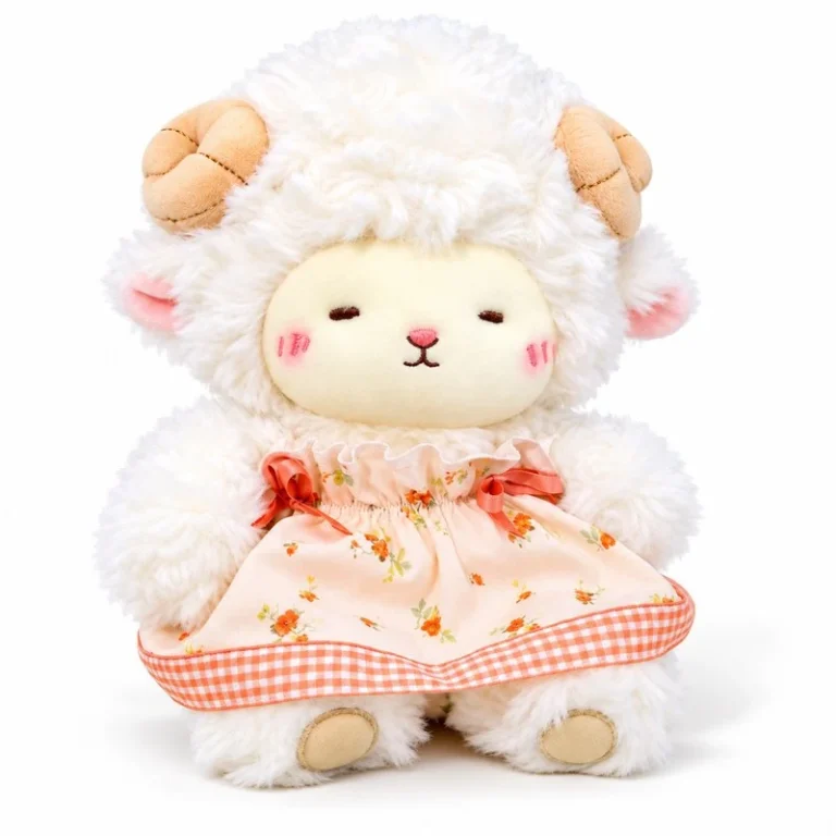 Floral Dress Curly Sheep Plush