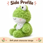 Floral Lace Bib Green Frog Plush — additional angle concept.