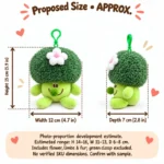 Flower Broccoli Plush Keychain — proposed size reference; dimensions require sample confirmation.