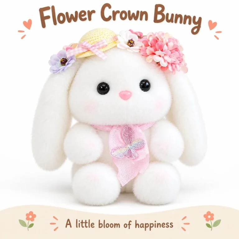 Flower Crown Easter Bunny Plush