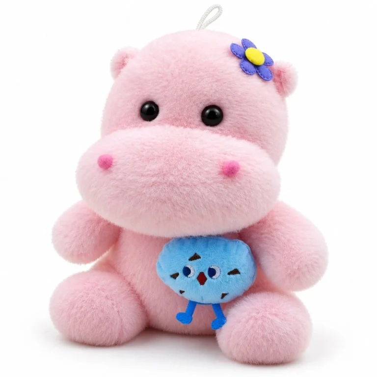 Flower Pink Hippopotamus Stuffed Animal
