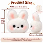 Fluffy White Bunny Head Plush Keychain — proposed size reference; dimensions require sample confirmation.