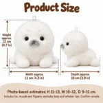 Fluffy White Seal Plush Charm — proposed size reference; dimensions require sample confirmation.
