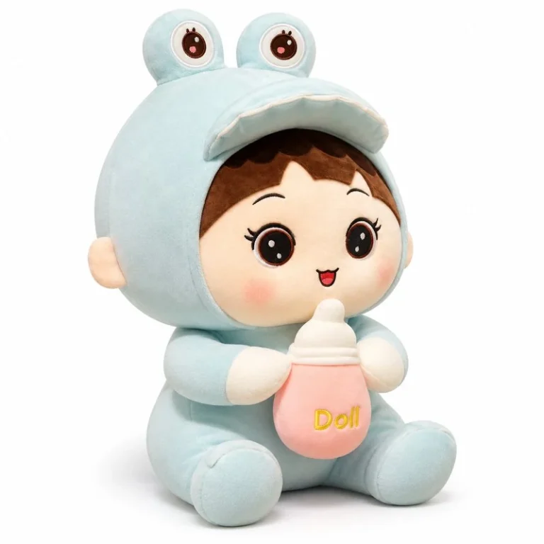 Frog Hood Baby Bottle Plush Doll