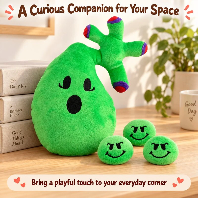 Illustrative application scene featuring gallbladder gallstones plush set; setting is a concept.