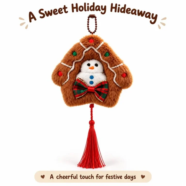 Gingerbread House Snowman Plush Ornament