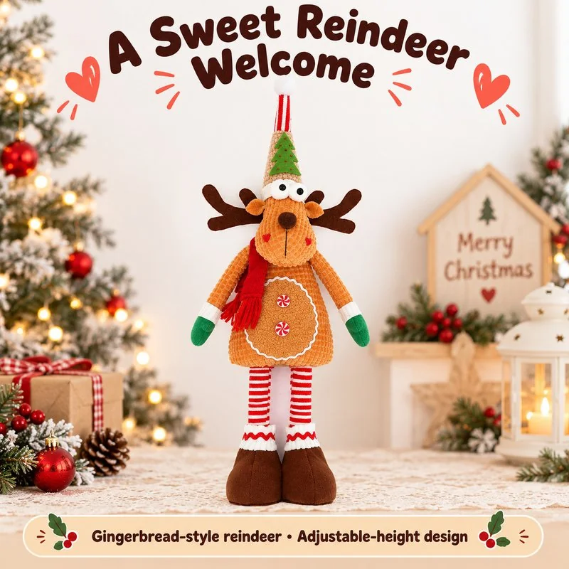 Illustrative application scene featuring gingerbread reindeer decoration; setting is a concept.