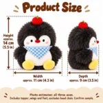 Gingham Scarf Penguin Plush Keychain — proposed size reference; dimensions require sample confirmation.