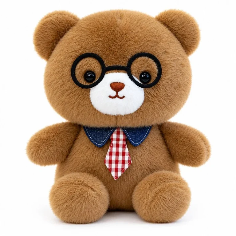 Glasses Necktie Brown Bear Plush