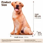 Golden Brown Dog Printed Plush Pillow — proposed size reference; dimensions require sample confirmation.