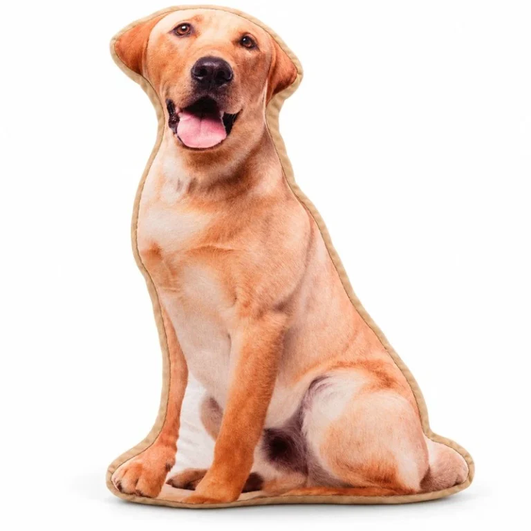 Golden Brown Dog Printed Plush Pillow