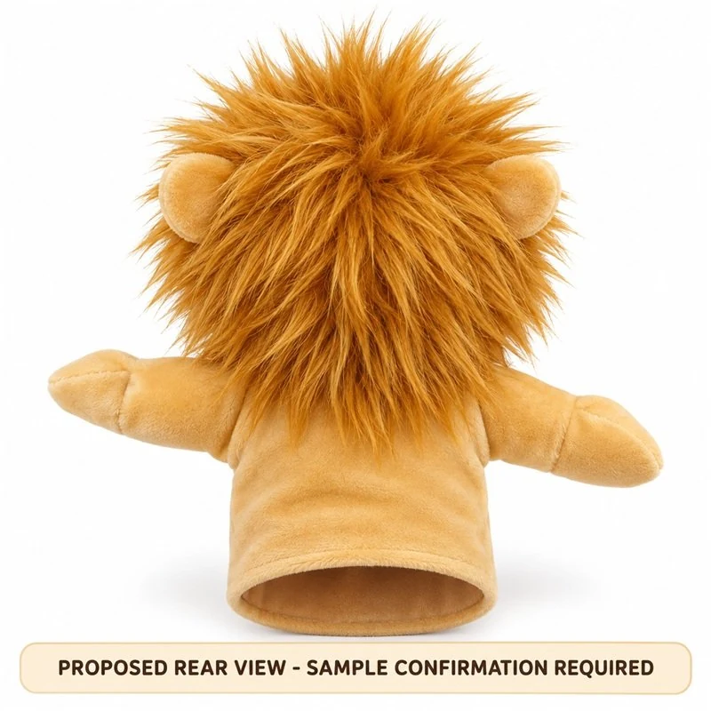 Golden Mane Lion Hand Puppet — back view concept
