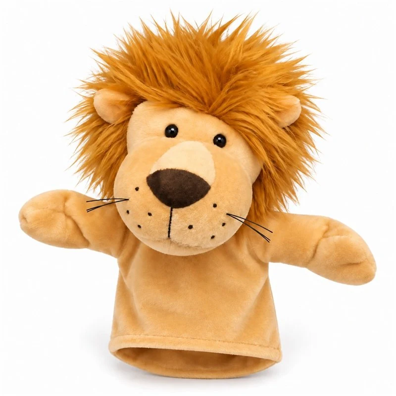 Golden Mane Lion Hand Puppet — plush design concept