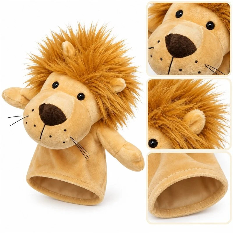 Golden Mane Lion Hand Puppet — construction detail concept