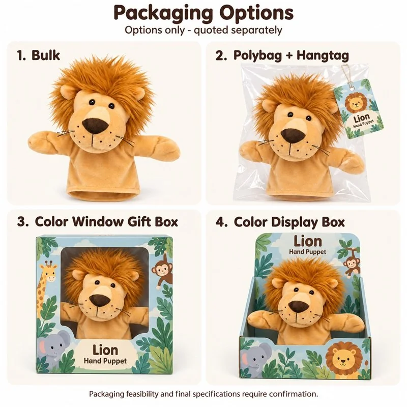 Golden Mane Lion Hand Puppet — packaging concept