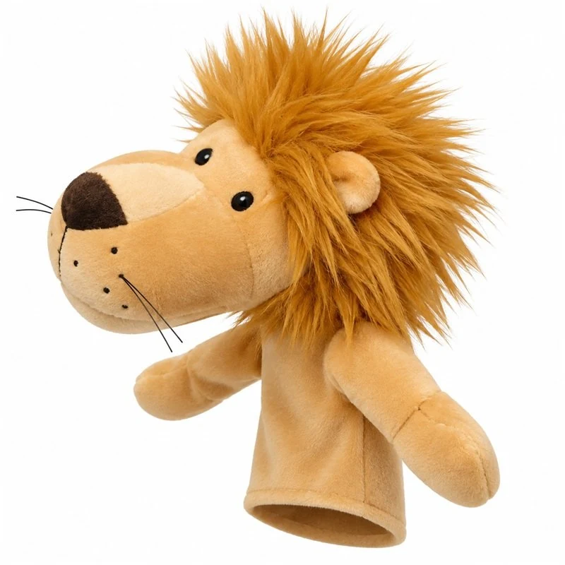 Golden Mane Lion Hand Puppet — side view concept