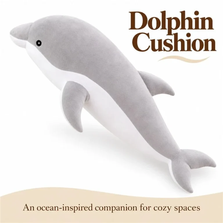 Gray Dolphin Plush Pillow