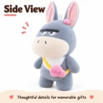 Gray Heart Bag Donkey Plush — additional angle concept.