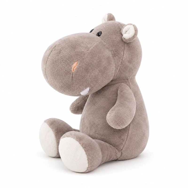 Gray Hippopotamus Stuffed Animal — side view concept