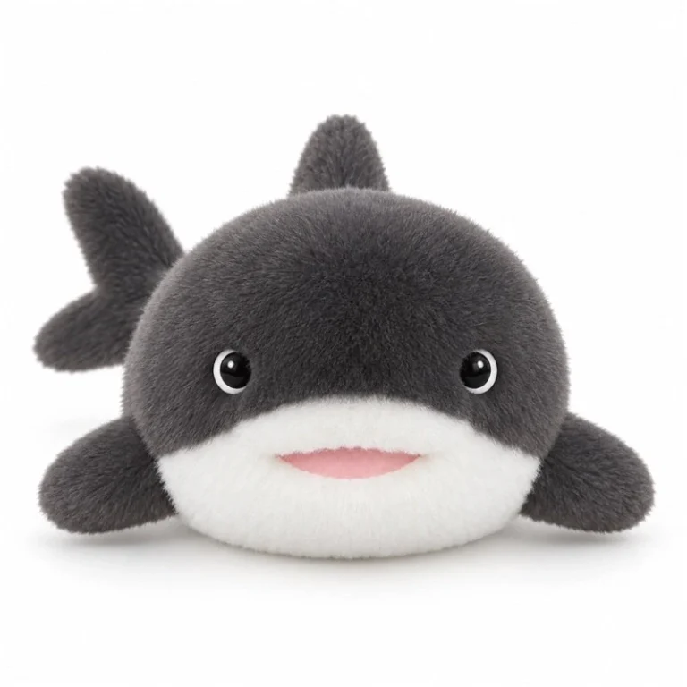 Smiling Stubby Gray Shark Plush