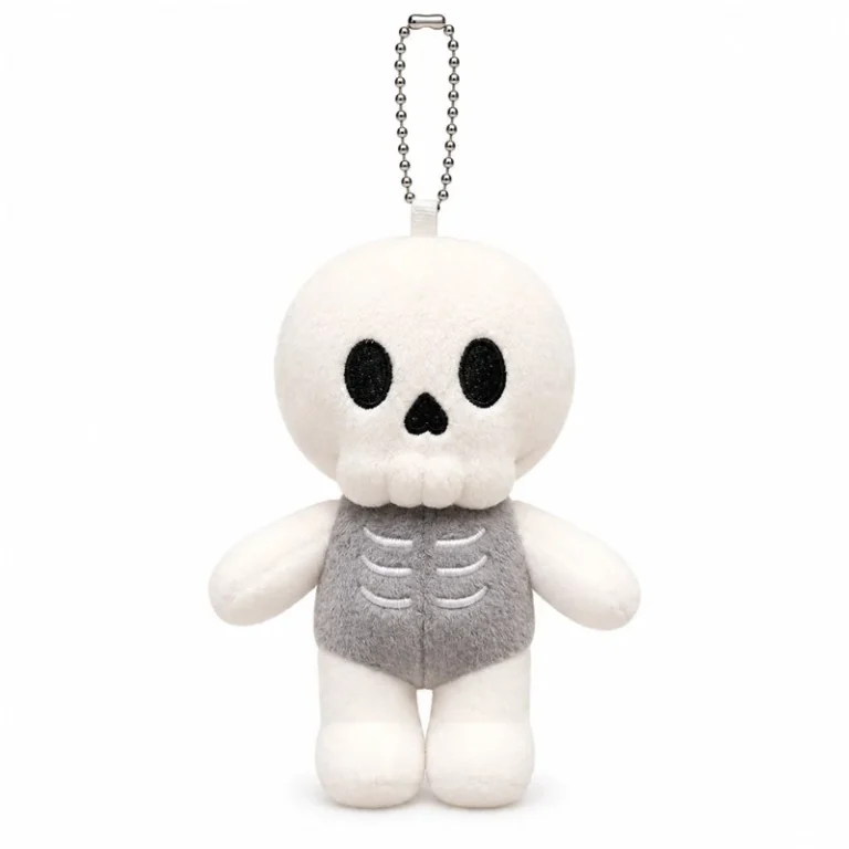 Gray Skeleton Plush Bag Charm