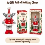 Gray Standing Christmas Reindeer Decoration — optional packaging concept; final artwork, fit and quotation require confirmation.