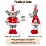 Gray Standing Christmas Reindeer Decoration — proposed size reference; dimensions require sample confirmation.